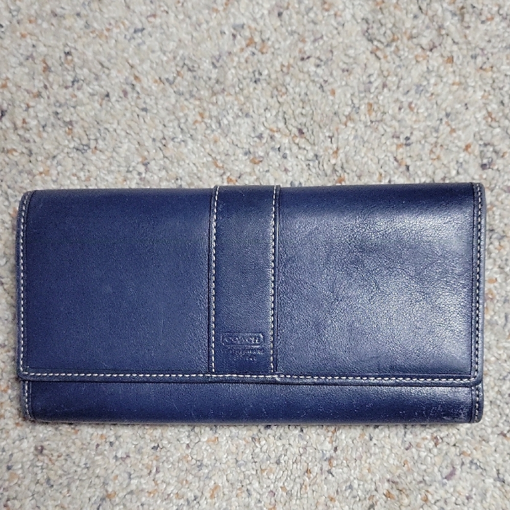 Coach Navy Leather Wallet